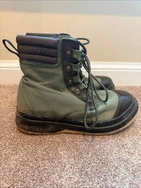 Orvis Green and Black Men's Canvas Lace-Up Boots